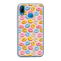 CaseCompany Pink donuts: Huawei P20 Lite Transparant Hoesje