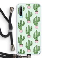 CaseCompany Cactus Lover: Huawei P Smart Pro Transparant Hoesje met koord