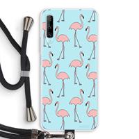 CaseCompany Anything Flamingoes: Huawei P Smart Pro Transparant Hoesje met koord