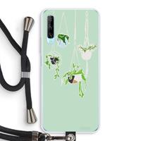 CaseCompany Hang In There: Huawei P Smart Pro Transparant Hoesje met koord