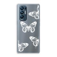 CaseCompany White butterfly: Oppo Find X3 Neo Transparant Hoesje