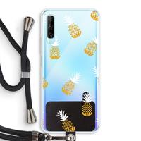 CaseCompany Ananasjes: Huawei P Smart Pro Transparant Hoesje met koord