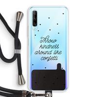 CaseCompany Confetti: Huawei P Smart Pro Transparant Hoesje met koord
