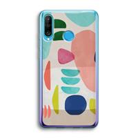 CaseCompany Bold Rounded Shapes: Huawei P30 Lite Transparant Hoesje