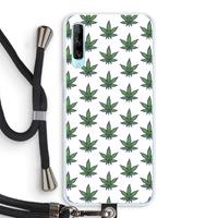 CaseCompany Weed: Huawei P Smart Pro Transparant Hoesje met koord