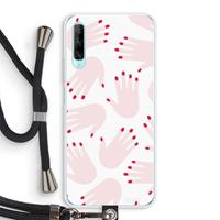 CaseCompany Hands pink: Huawei P Smart Pro Transparant Hoesje met koord