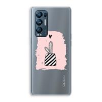 CaseCompany Zwart-wit cactus: Oppo Find X3 Neo Transparant Hoesje
