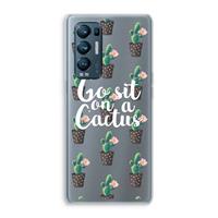 CaseCompany Cactus quote: Oppo Find X3 Neo Transparant Hoesje