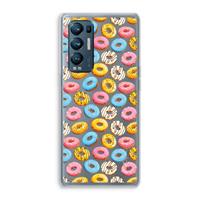CaseCompany Pink donuts: Oppo Find X3 Neo Transparant Hoesje
