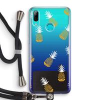 CaseCompany Ananasjes: Huawei P Smart (2019) Transparant Hoesje met koord