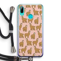 CaseCompany Alpacas: Huawei P Smart (2019) Transparant Hoesje met koord