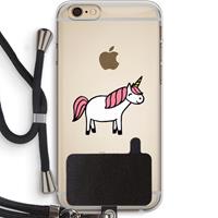 CaseCompany Eenhoorn: iPhone 6 PLUS / 6S PLUS Transparant Hoesje met koord