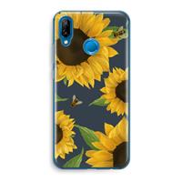 CaseCompany Sunflower and bees: Huawei P20 Lite Transparant Hoesje