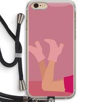 CaseCompany Pink boots: iPhone 6 PLUS / 6S PLUS Transparant Hoesje met koord