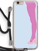 CaseCompany Pink panty: iPhone 6 PLUS / 6S PLUS Transparant Hoesje met koord