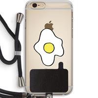 CaseCompany Spiegelei: iPhone 6 PLUS / 6S PLUS Transparant Hoesje met koord