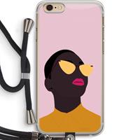 CaseCompany Yellow glasses: iPhone 6 PLUS / 6S PLUS Transparant Hoesje met koord