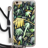 CaseCompany Tropical Palms Dark: iPhone 6 PLUS / 6S PLUS Transparant Hoesje met koord