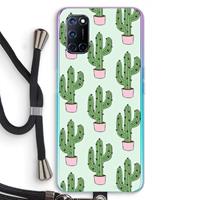 CaseCompany Cactus Lover: Oppo A92 Transparant Hoesje met koord