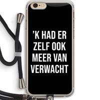 CaseCompany Meer verwacht - Zwart: iPhone 6 PLUS / 6S PLUS Transparant Hoesje met koord