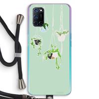 CaseCompany Hang In There: Oppo A92 Transparant Hoesje met koord