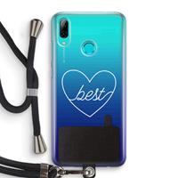 CaseCompany Best heart pastel: Huawei P Smart (2019) Transparant Hoesje met koord