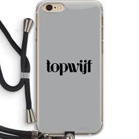 CaseCompany Topwijf Grijs Zwart: iPhone 6 PLUS / 6S PLUS Transparant Hoesje met koord