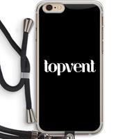 CaseCompany Topvent Zwart: iPhone 6 PLUS / 6S PLUS Transparant Hoesje met koord