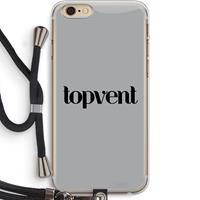 CaseCompany Topvent Grijs Zwart: iPhone 6 PLUS / 6S PLUS Transparant Hoesje met koord
