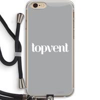 CaseCompany Topvent Grijs Wit: iPhone 6 PLUS / 6S PLUS Transparant Hoesje met koord
