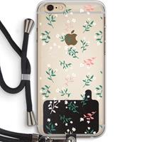 CaseCompany Small white flowers: iPhone 6 PLUS / 6S PLUS Transparant Hoesje met koord