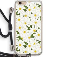 CaseCompany Summer Daisies: iPhone 6 PLUS / 6S PLUS Transparant Hoesje met koord