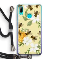 CaseCompany No flowers without bees: Huawei P Smart (2019) Transparant Hoesje met koord