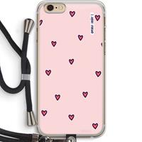 CaseCompany Hartjes: iPhone 6 PLUS / 6S PLUS Transparant Hoesje met koord