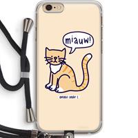 CaseCompany Miauw: iPhone 6 PLUS / 6S PLUS Transparant Hoesje met koord