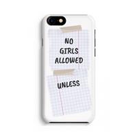 CaseCompany No Girls Allowed Unless: Volledig Geprint iPhone 7 Hoesje