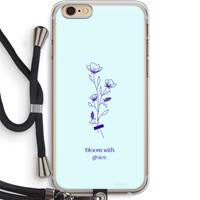 CaseCompany Bloom with grace: iPhone 6 PLUS / 6S PLUS Transparant Hoesje met koord