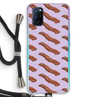 CaseCompany Bacon to my eggs #2: Oppo A92 Transparant Hoesje met koord