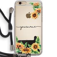 CaseCompany Zonnebloemen: iPhone 6 PLUS / 6S PLUS Transparant Hoesje met koord