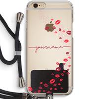 CaseCompany Kusjes: iPhone 6 / 6S Transparant Hoesje met koord