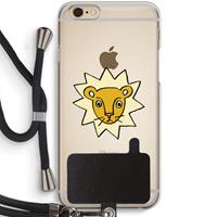 CaseCompany Kleine leeuw: iPhone 6 / 6S Transparant Hoesje met koord