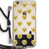 CaseCompany Leeuwenkoppen: iPhone 6 / 6S Transparant Hoesje met koord