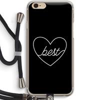 CaseCompany Best heart black: iPhone 6 / 6S Transparant Hoesje met koord