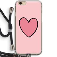 CaseCompany Hartje: iPhone 6 / 6S Transparant Hoesje met koord