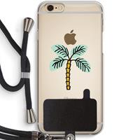 CaseCompany Palmboom: iPhone 6 / 6S Transparant Hoesje met koord
