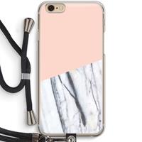 CaseCompany A touch of peach: iPhone 6 / 6S Transparant Hoesje met koord
