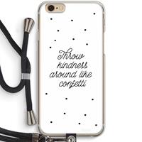 CaseCompany Confetti: iPhone 6 / 6S Transparant Hoesje met koord