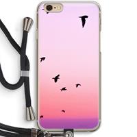 CaseCompany Fly away: iPhone 6 / 6S Transparant Hoesje met koord