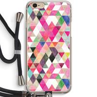 CaseCompany Gekleurde driehoekjes: iPhone 6 / 6S Transparant Hoesje met koord