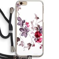 CaseCompany Mooie bloemen: iPhone 6 / 6S Transparant Hoesje met koord